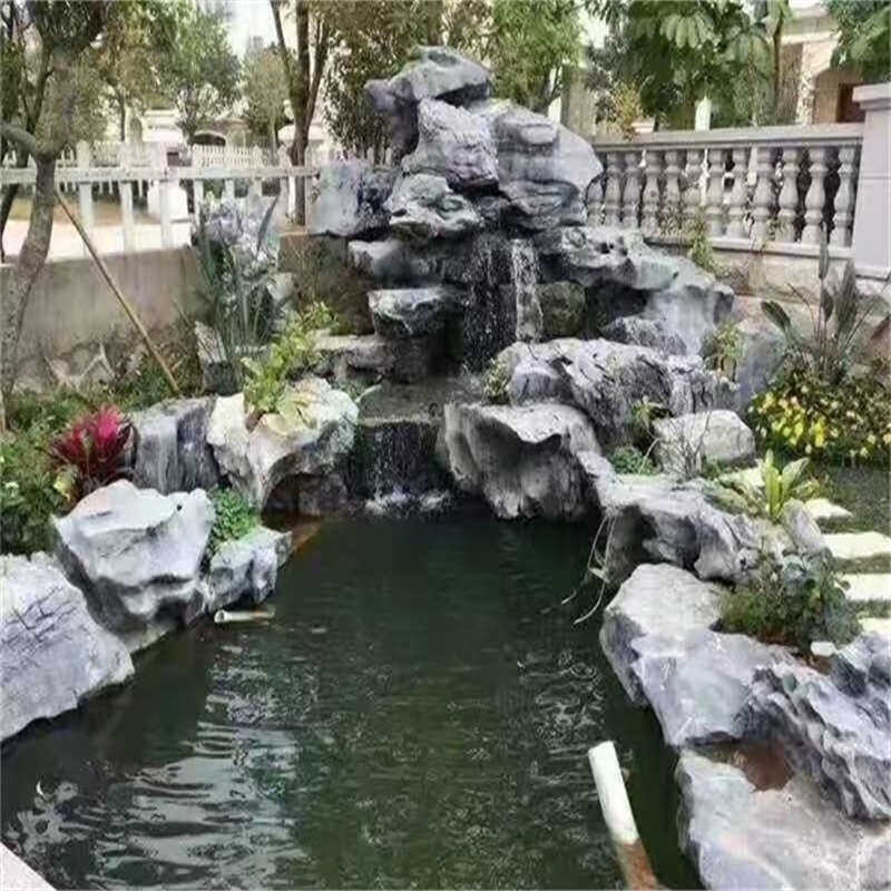 郴州庭院假山鱼池图片